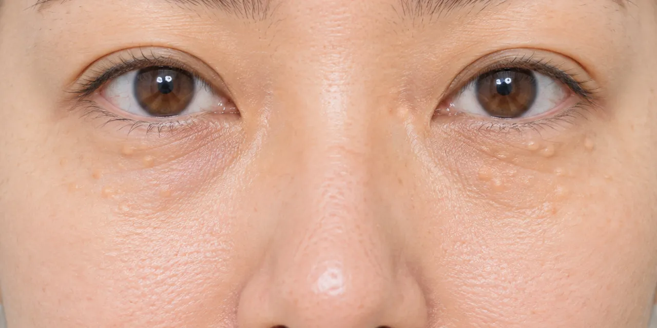 目もとの汗管腫の写真