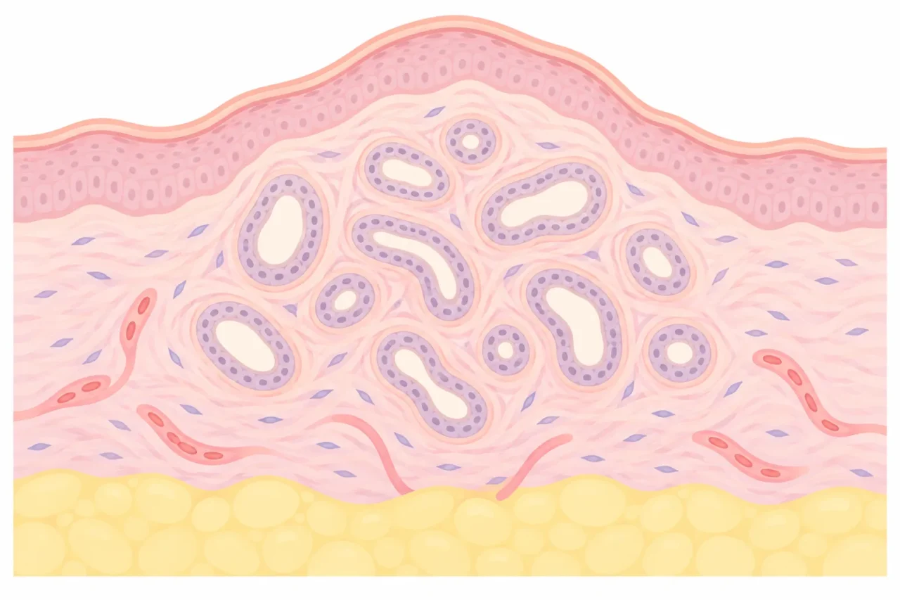 汗管腫の病理イラスト